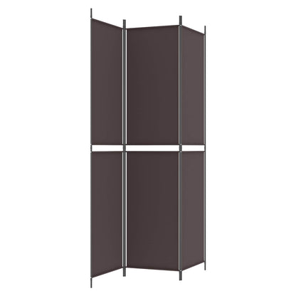 vidaXL 3-Panel Room Divider Brown 150x220 cm Fabric