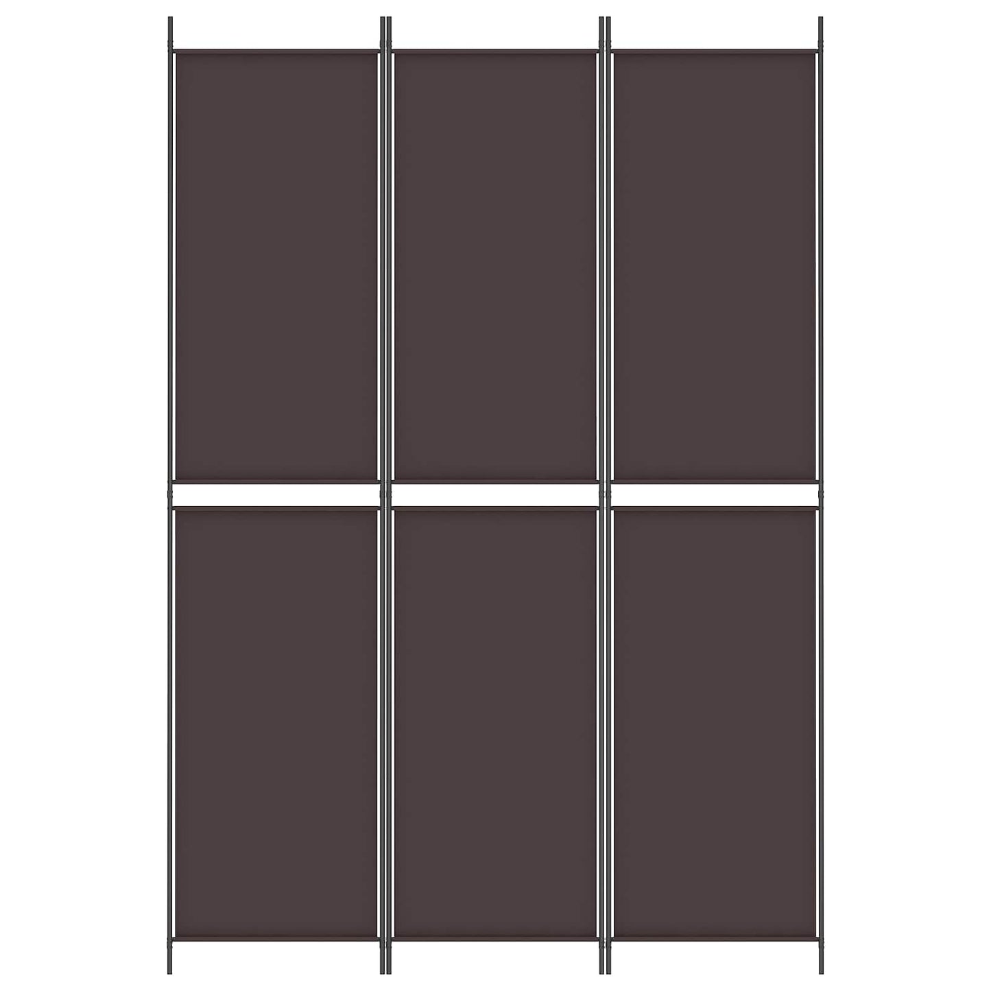 vidaXL 3-Panel Room Divider Brown 150x220 cm Fabric