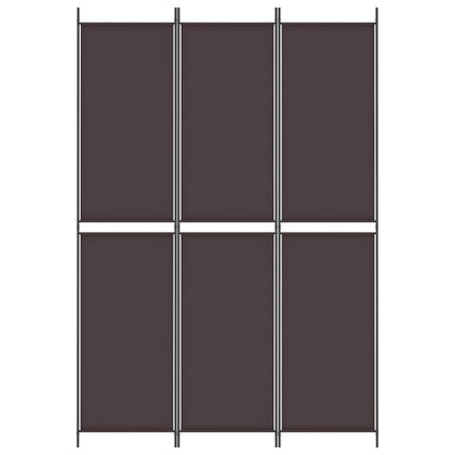 vidaXL 3-Panel Room Divider Brown 150x220 cm Fabric
