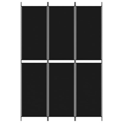 vidaXL 3-Panel Room Divider Black 150x220 cm Fabric