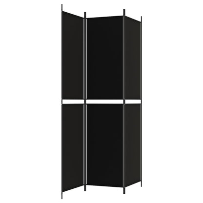 vidaXL 3-Panel Room Divider Black 150x220 cm Fabric