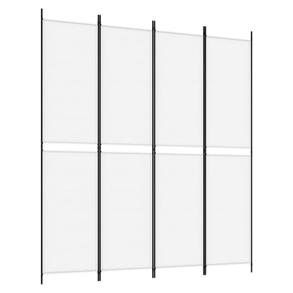 vidaXL 4-Panel Room Divider White 200x220 cm Fabric