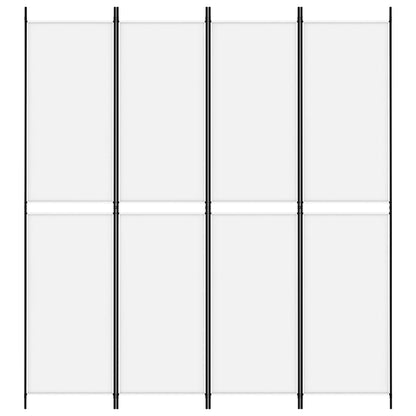 vidaXL 4-Panel Room Divider White 200x220 cm Fabric