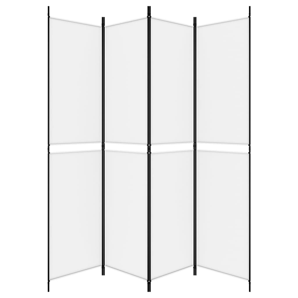 vidaXL 4-Panel Room Divider White 200x220 cm Fabric