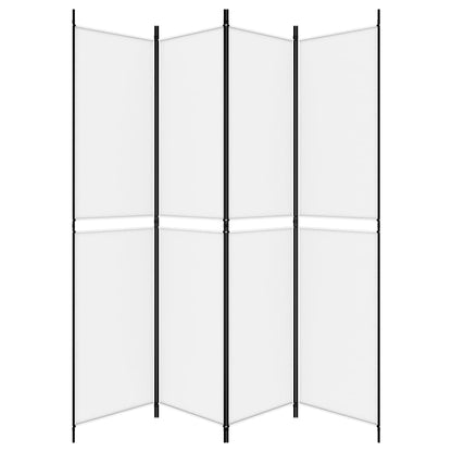 vidaXL 4-Panel Room Divider White 200x220 cm Fabric