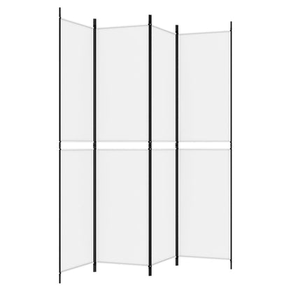 vidaXL 4-Panel Room Divider White 200x220 cm Fabric