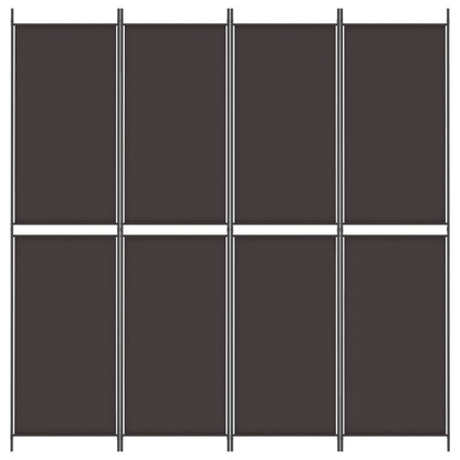 vidaXL 4-Panel Room Divider Brown 200x220 cm Fabric