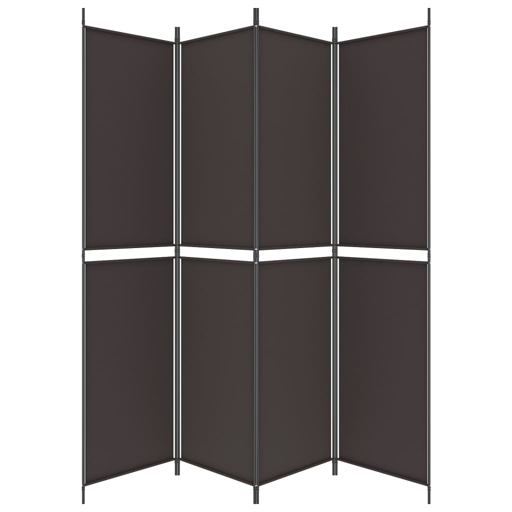 vidaXL 4-Panel Room Divider Brown 200x220 cm Fabric