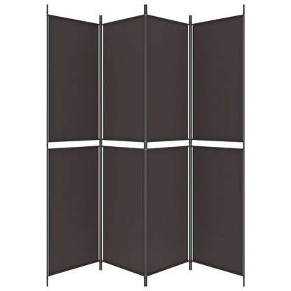 vidaXL 4-Panel Room Divider Brown 200x220 cm Fabric