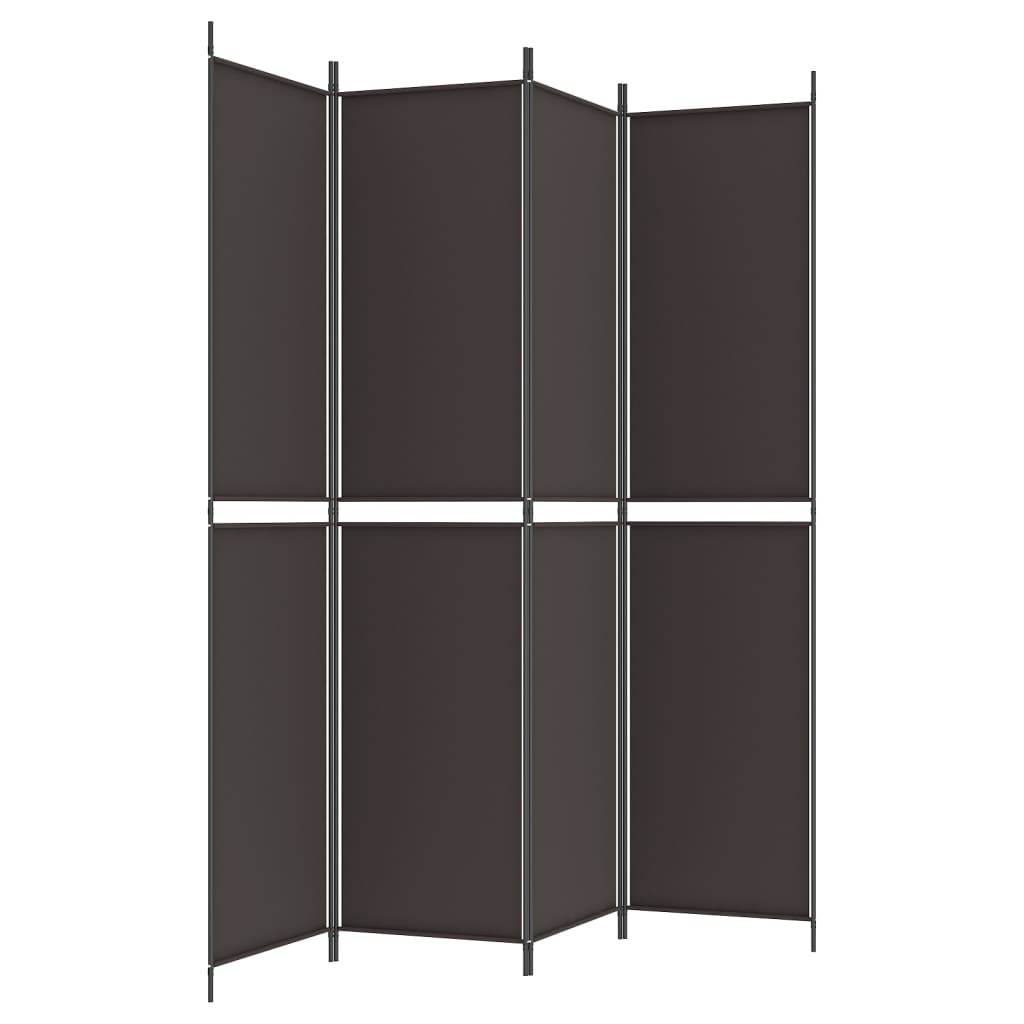 vidaXL 4-Panel Room Divider Brown 200x220 cm Fabric