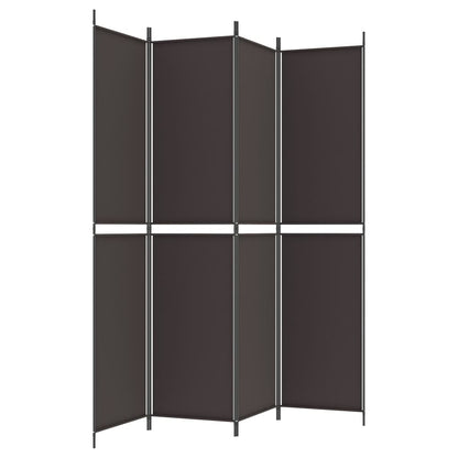 vidaXL 4-Panel Room Divider Brown 200x220 cm Fabric