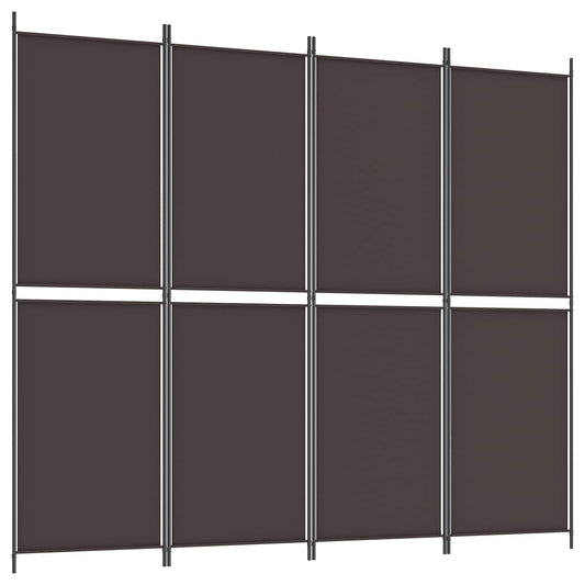 vidaXL 4-Panel Room Divider Brown 200x220 cm Fabric