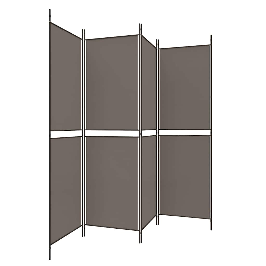 vidaXL 4-Panel Room Divider Anthracite 200x220 cm Fabric