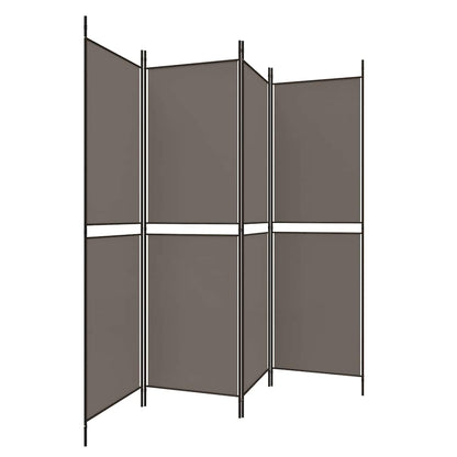 vidaXL 4-Panel Room Divider Anthracite 200x220 cm Fabric