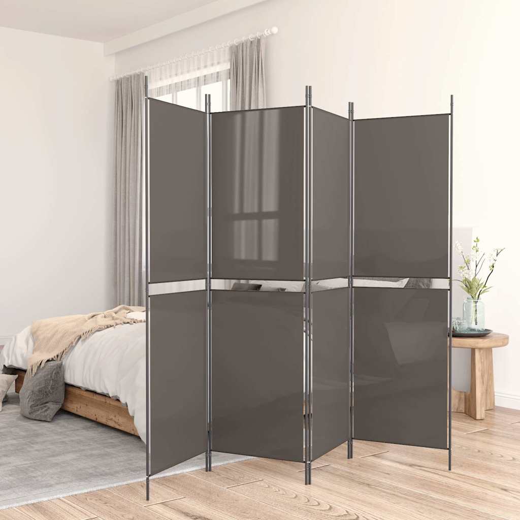 vidaXL 4-Panel Room Divider Anthracite 200x220 cm Fabric