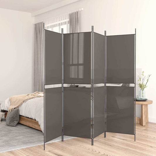 vidaXL 4-Panel Room Divider Anthracite 200x220 cm Fabric