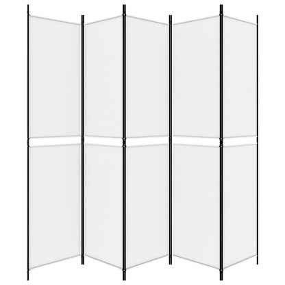 vidaXL 5-Panel Room Divider White 250x220 cm Fabric