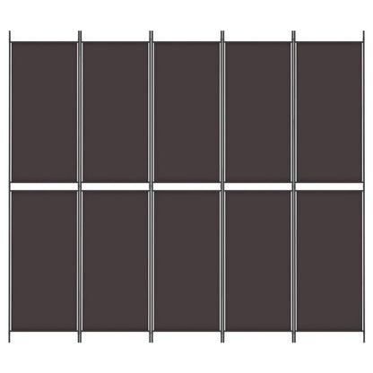 vidaXL 5-Panel Room Divider Brown 250x220 cm Fabric