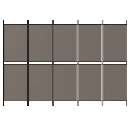 vidaXL 5-Panel Room Divider Anthracite 250x220 cm Fabric