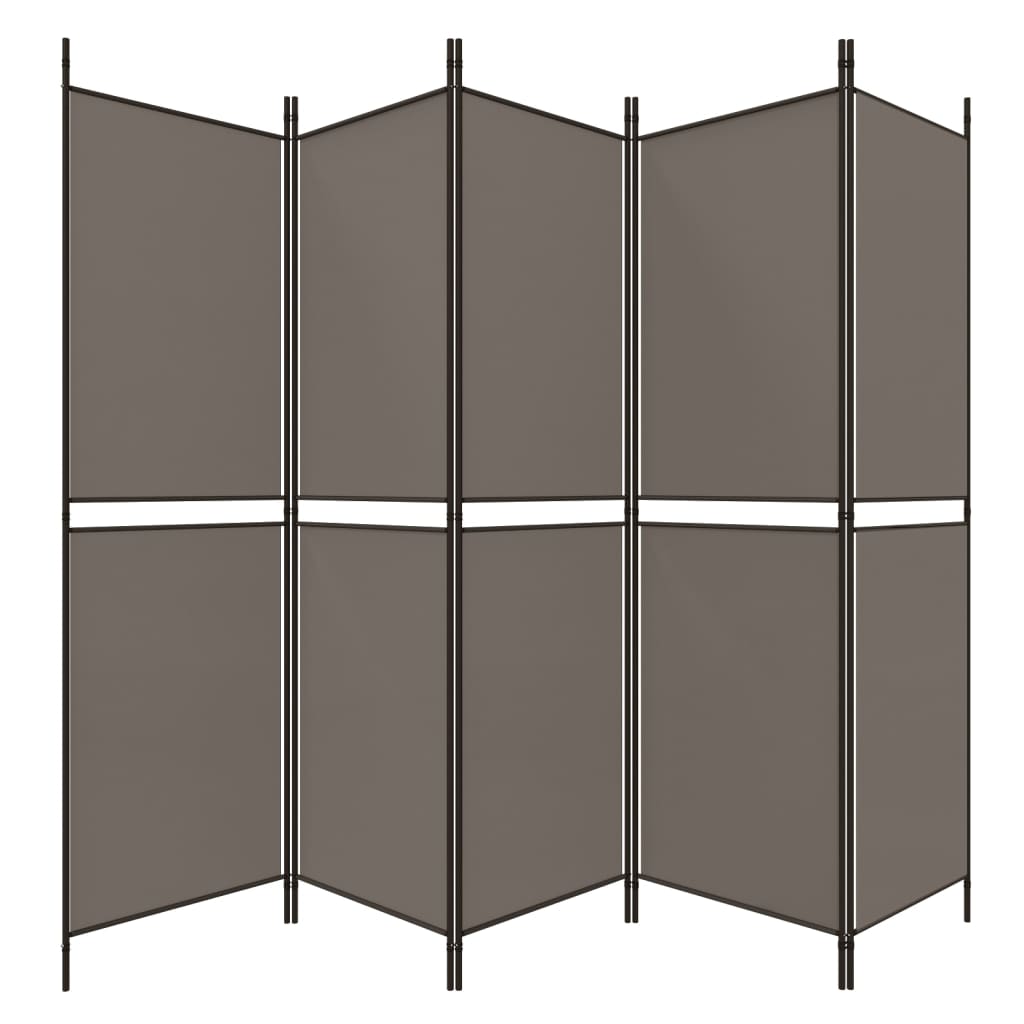 vidaXL 5-Panel Room Divider Anthracite 250x220 cm Fabric