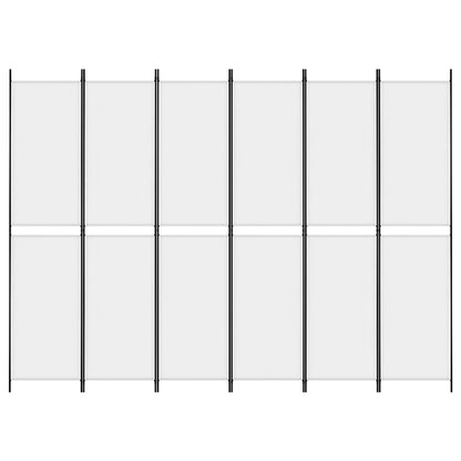 vidaXL 6-Panel Room Divider White 300x220 cm Fabric