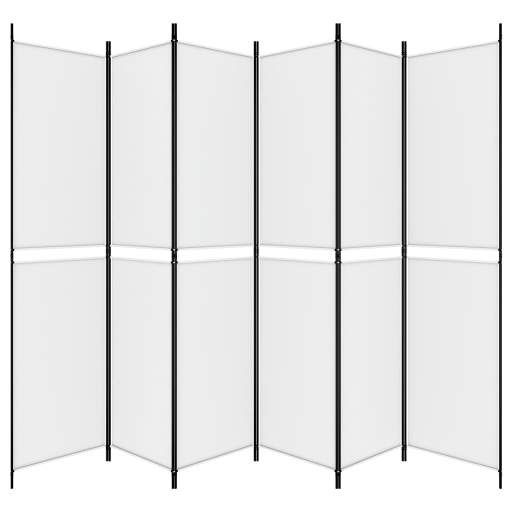 vidaXL 6-Panel Room Divider White 300x220 cm Fabric