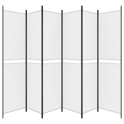 vidaXL 6-Panel Room Divider White 300x220 cm Fabric