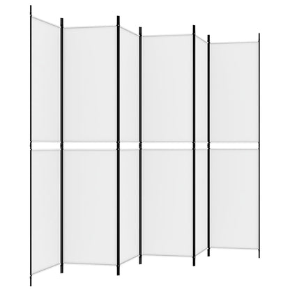 vidaXL 6-Panel Room Divider White 300x220 cm Fabric