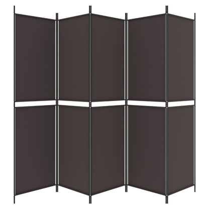 vidaXL 6-Panel Room Divider Brown 300x220 cm Fabric