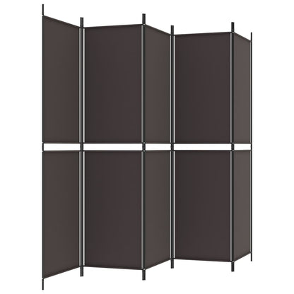 vidaXL 6-Panel Room Divider Brown 300x220 cm Fabric