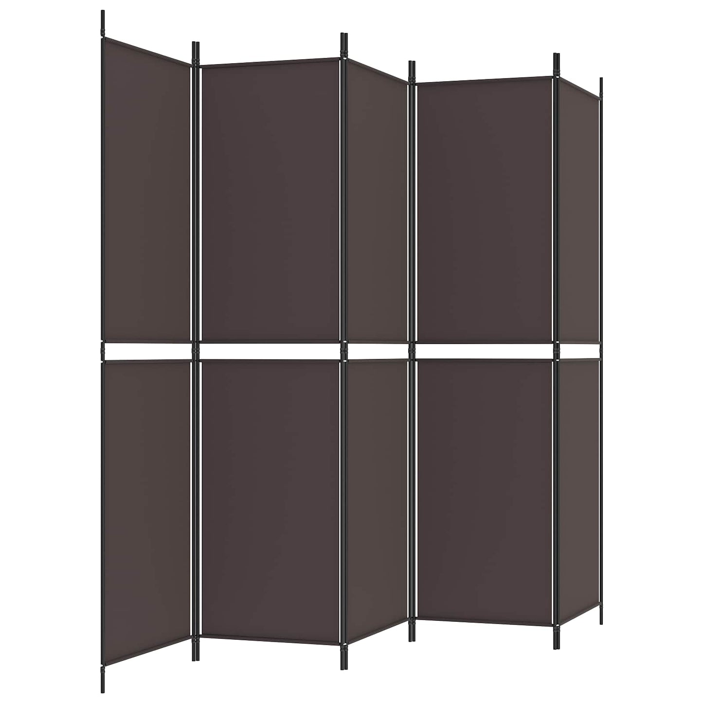 vidaXL 6-Panel Room Divider Brown 300x220 cm Fabric