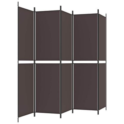 vidaXL 6-Panel Room Divider Brown 300x220 cm Fabric