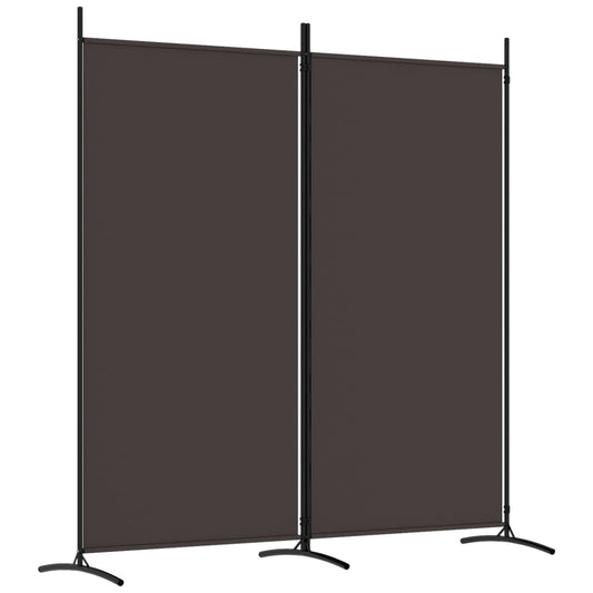 vidaXL 2-Panel Room Divider Brown 175x180 cm Fabric