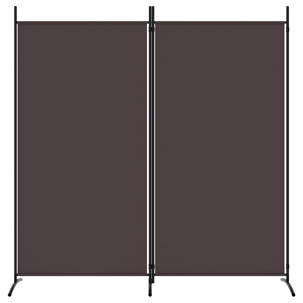 vidaXL 2-Panel Room Divider Brown 175x180 cm Fabric