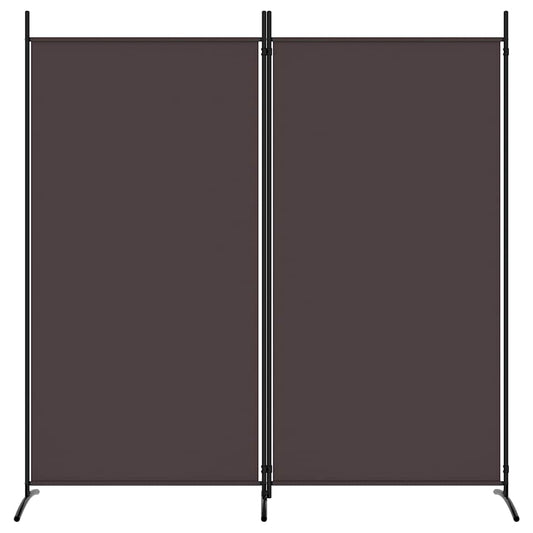 vidaXL 2-Panel Room Divider Brown 175x180 cm Fabric