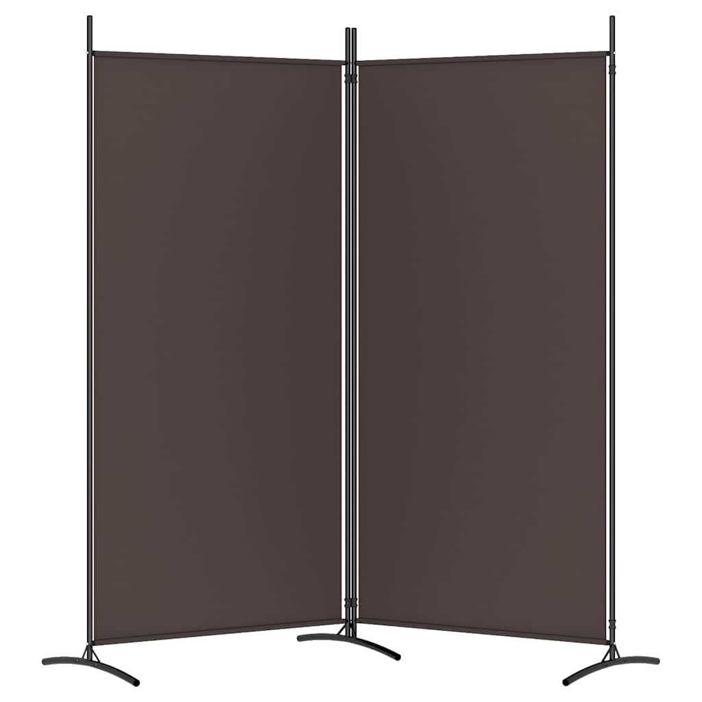 vidaXL 2-Panel Room Divider Brown 175x180 cm Fabric