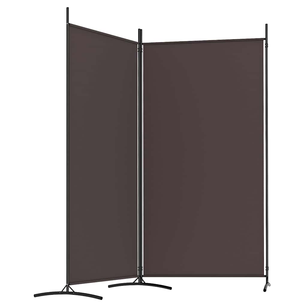 vidaXL 2-Panel Room Divider Brown 175x180 cm Fabric