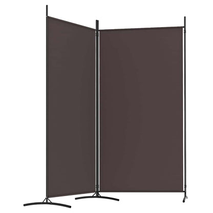 vidaXL 2-Panel Room Divider Brown 175x180 cm Fabric