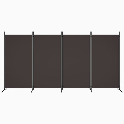 vidaXL 4-Panel Room Divider Brown 346x180 cm Fabric