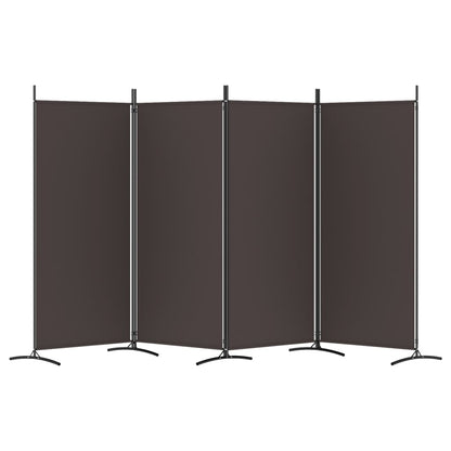 vidaXL 4-Panel Room Divider Brown 346x180 cm Fabric