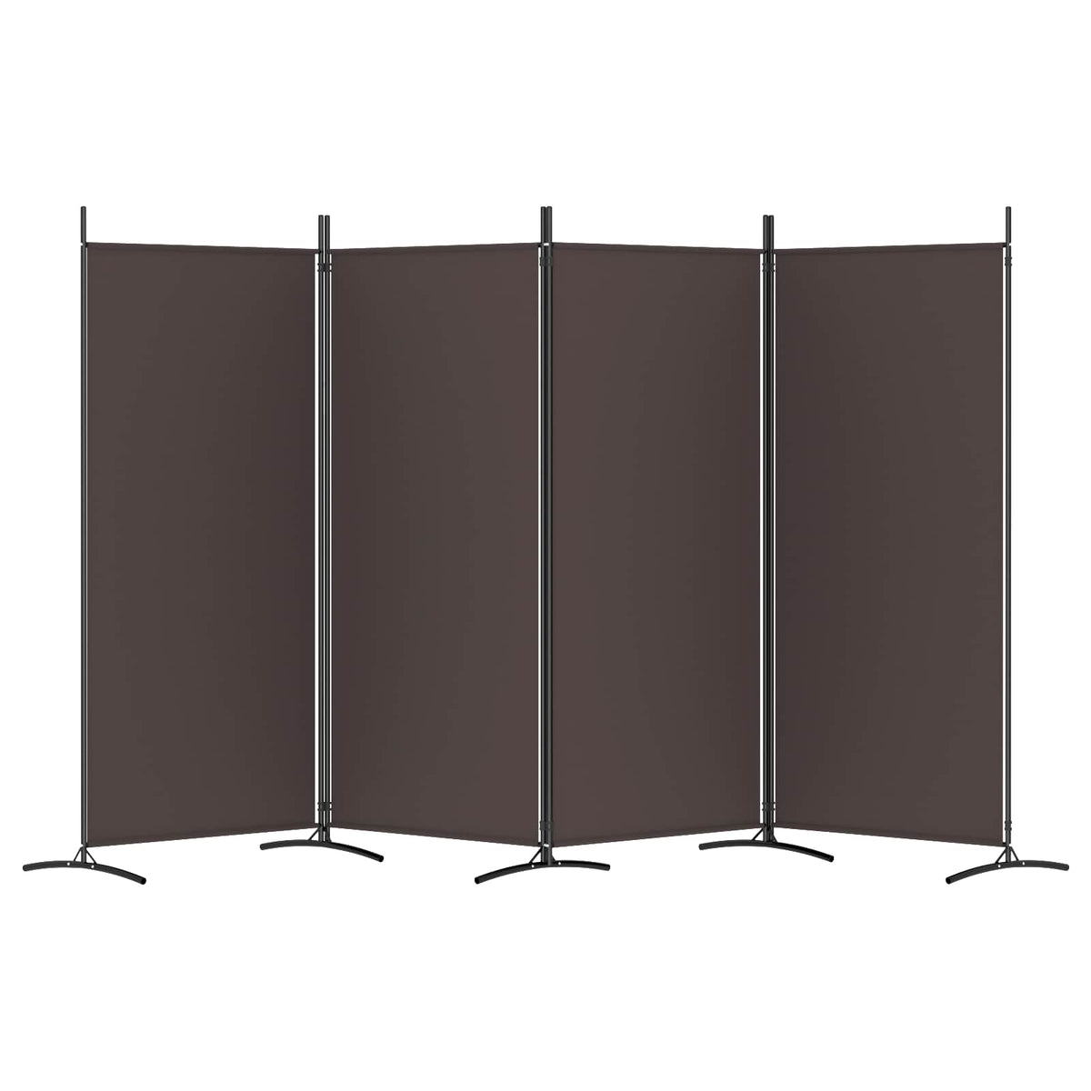 vidaXL 4-Panel Room Divider Brown 346x180 cm Fabric
