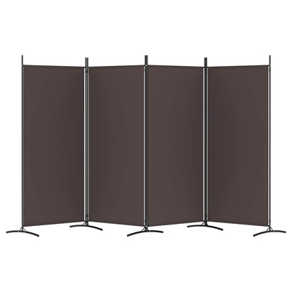 vidaXL 4-Panel Room Divider Brown 346x180 cm Fabric