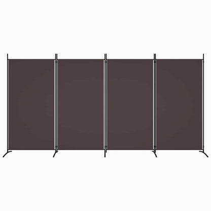 vidaXL 4-Panel Room Divider Brown 346x180 cm Fabric