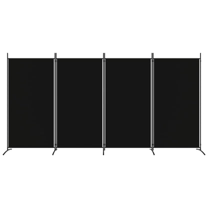 vidaXL 4-Panel Room Divider Black 346x180 cm Fabric