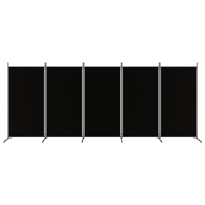 vidaXL 5-Panel Room Divider Black 433x180 cm Fabric