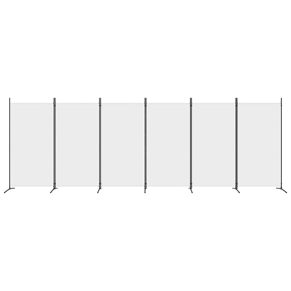 vidaXL 6-Panel Room Divider White 520x180 cm Fabric