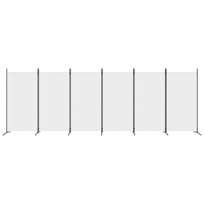 vidaXL 6-Panel Room Divider White 520x180 cm Fabric