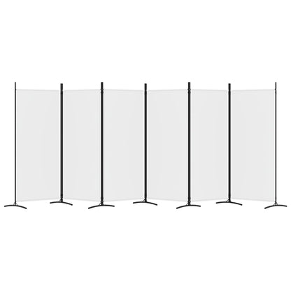 vidaXL 6-Panel Room Divider White 520x180 cm Fabric