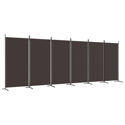 vidaXL 6-Panel Room Divider Brown 520x180 cm Fabric