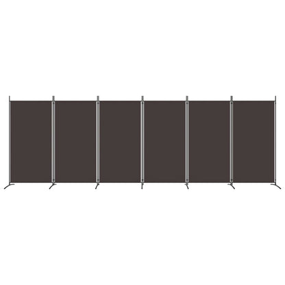 vidaXL 6-Panel Room Divider Brown 520x180 cm Fabric